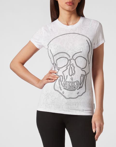 T-Shirt Round Neck Skull Women