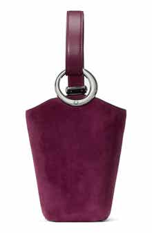 mini halo suede bucket bag