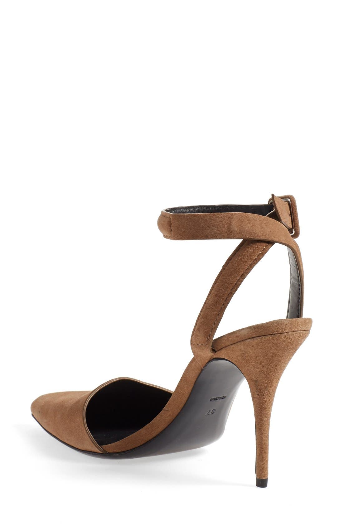 'Lovisa' Ankle Strap Pump, Alternate, color, TRUFFLE LEATHER