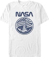 NASA Men's NASA Distressed American Flag  Graphic T-Shirt