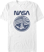 NASA Men's Distressed American Flag Short Sleeve Graphic T-Shirt
