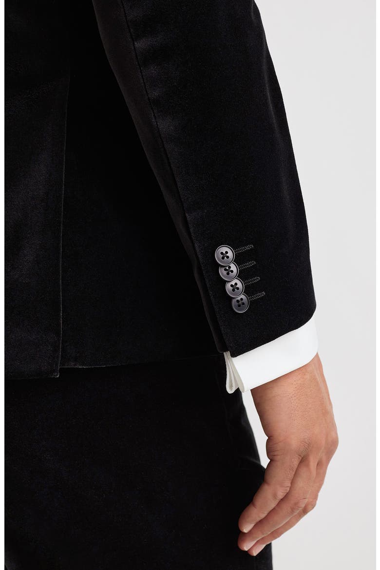 Jetsetter Slim Fit Velvet Blazer, Alternate, color, BLACK