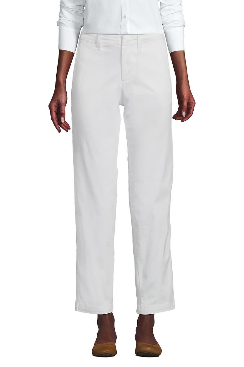 Mid Rise Classic Straight Leg Chino Ankle Pants, Alternate, color, White