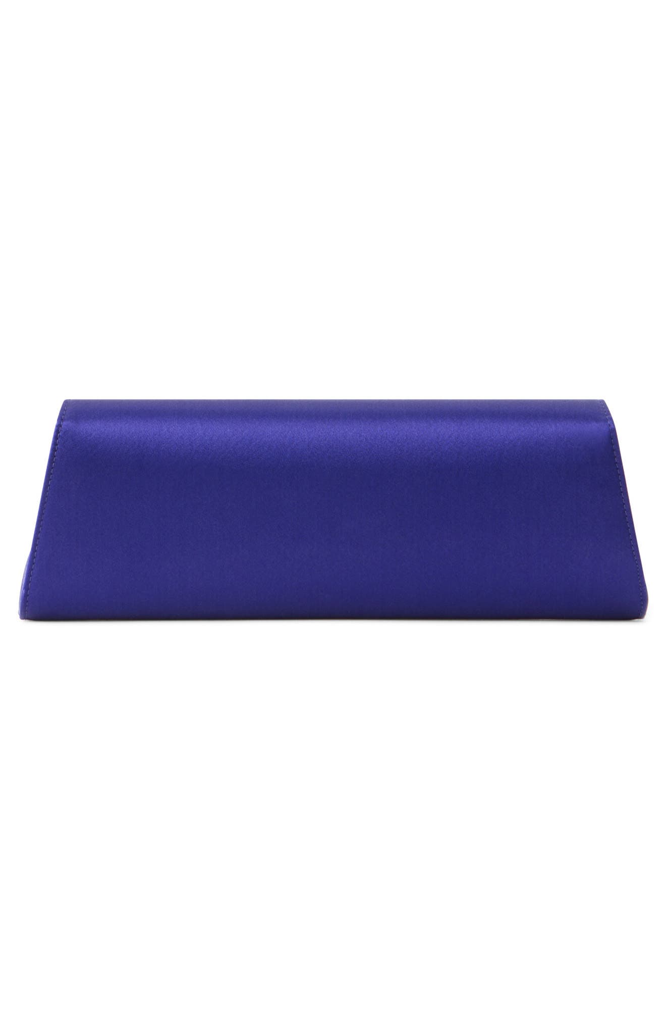 Small Anouk East/West Silk Satin Clutch, Alternate, color, AMETHYST