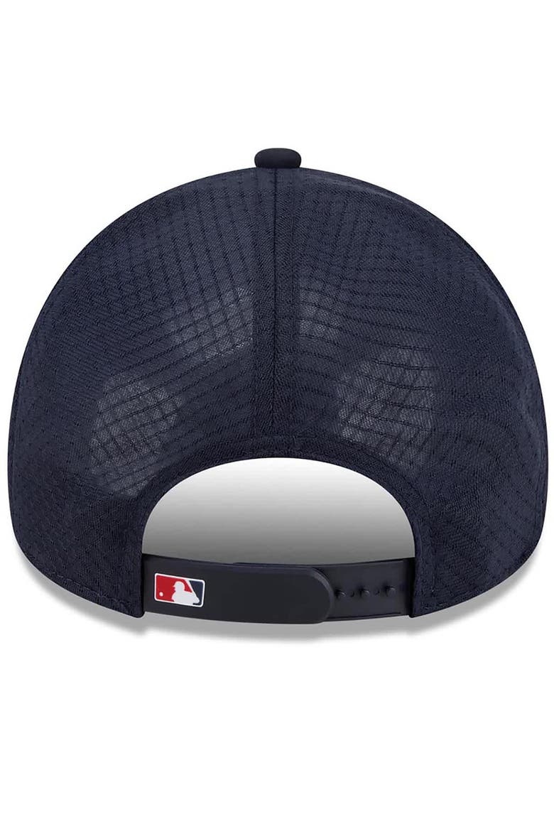 Men's New Era Navy Washington Nationals 2026 Batting Practice Apex 9FORTY Adjustable Trucker Hat, Alternate, color, Navy