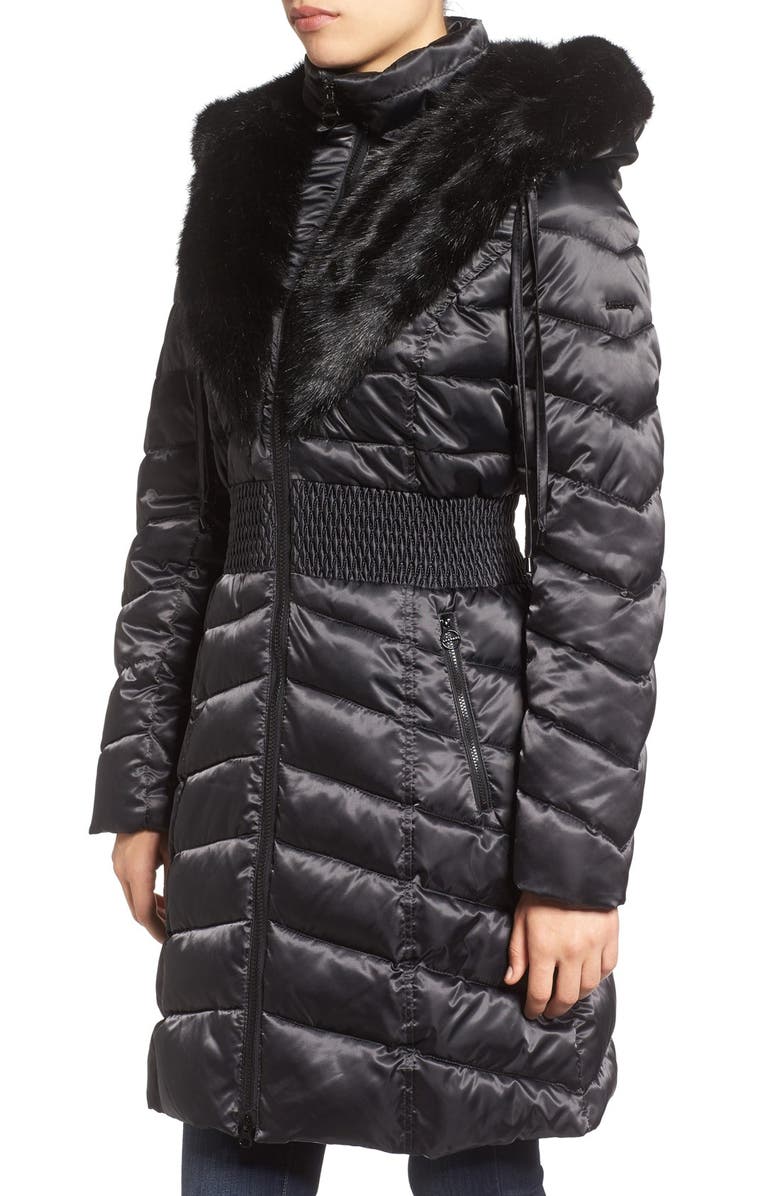 Laundry by Shelli Segal Faux Fur Trim Hooded Puffer Coat, Alternate, color, 