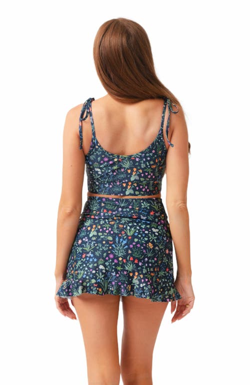 Lime Ricki Swimwear Shoulder-tie Crop Top In Forage Floral