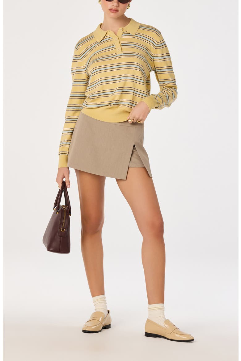 Dora Polo Sweater, Alternate, color, YELLOW STRIPE