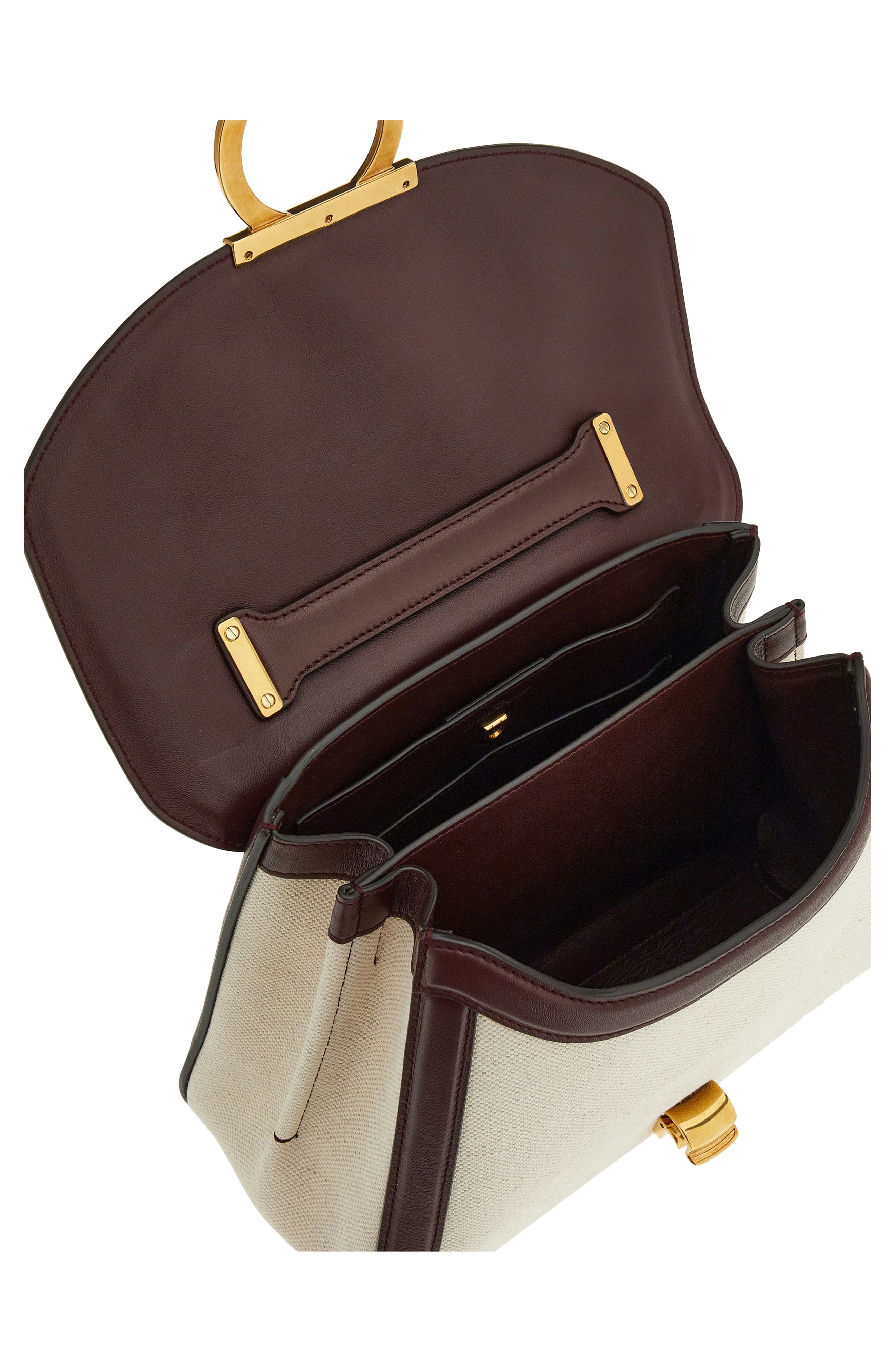 FERRAGAMO Margot Canvas Top Handle Bag, Alternate, color, 
