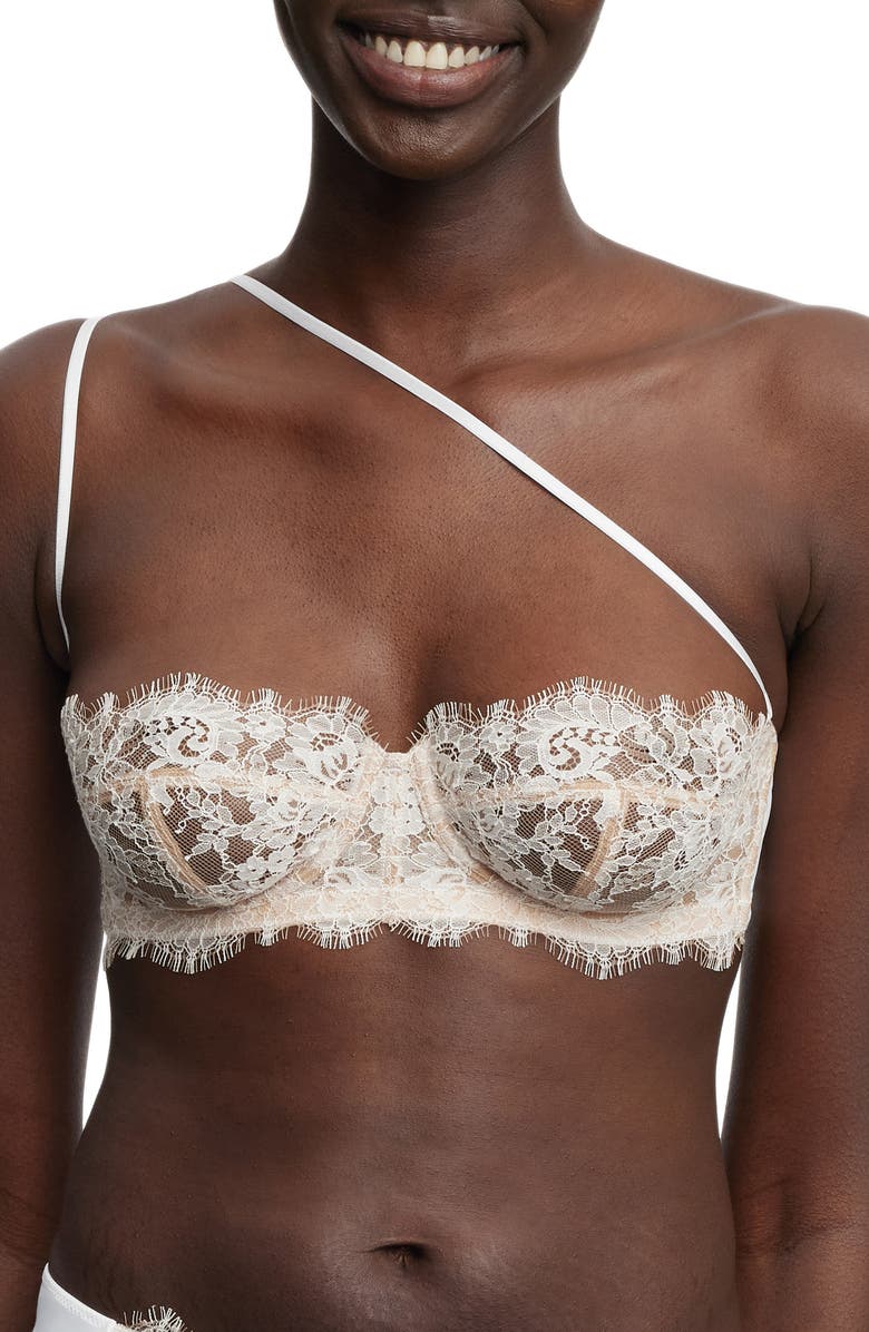 Skarlett Blue Entice Strapless Lace Underwire Bra, Alternate, color, White/ Nylon