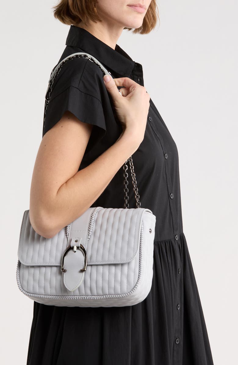 Longchamp Amazone Small Quilted Leather Crossbody Bag, Alternate, color, Pearl