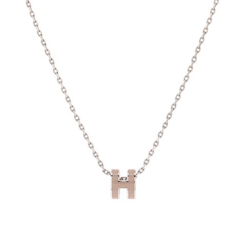 Pop H Pendant Chain Necklace Metal and Enamel Mini