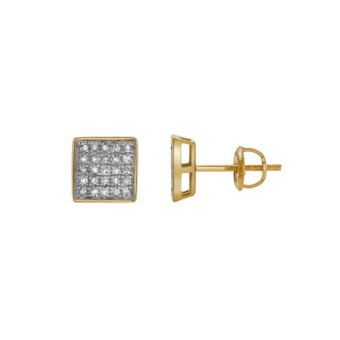 Ninar 10K Yellow Gold Diamond Unisex Earrings - 0.21 Cts