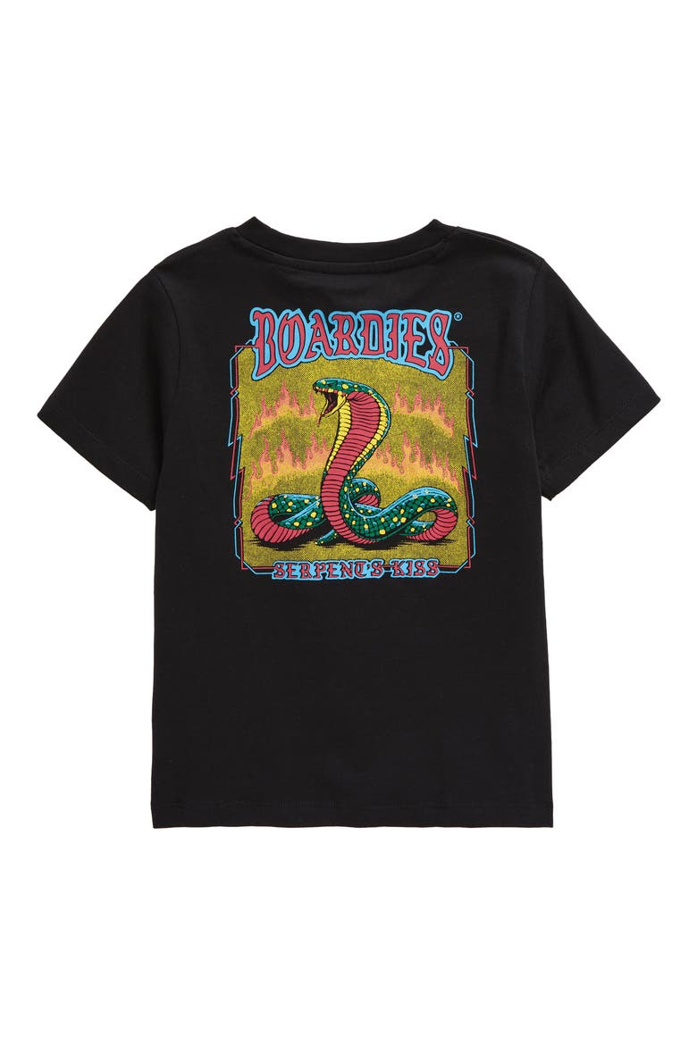 Kids' Serpent's Kiss Organic Cotton Graphic T-Shirt, Alternate, color, BLACK