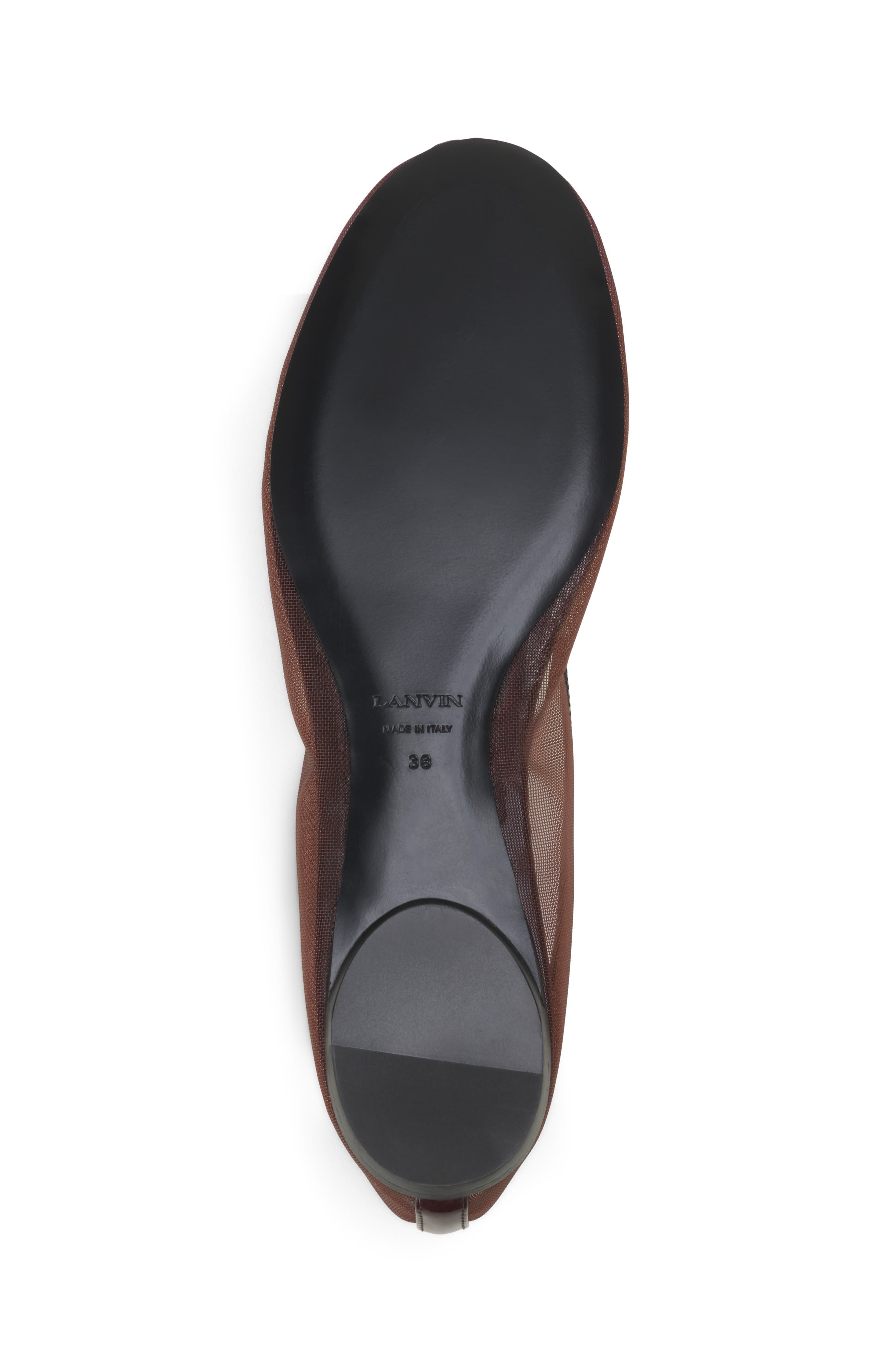 Lanvin The Ballerina Flat In Mesh, Alternate, color, Glossy Brown