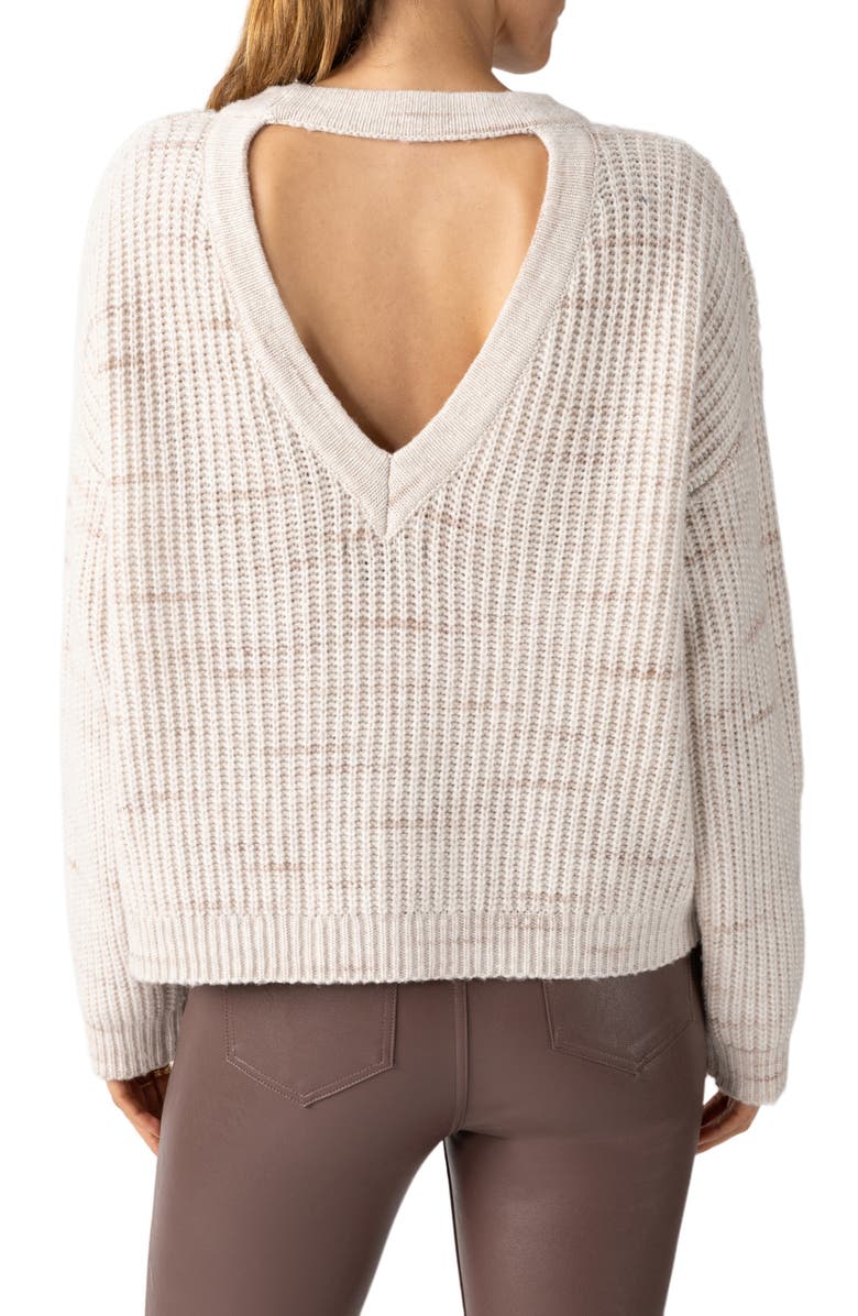 Sanctuary Cozy Stripe V-Back Sweater, Alternate, color, 