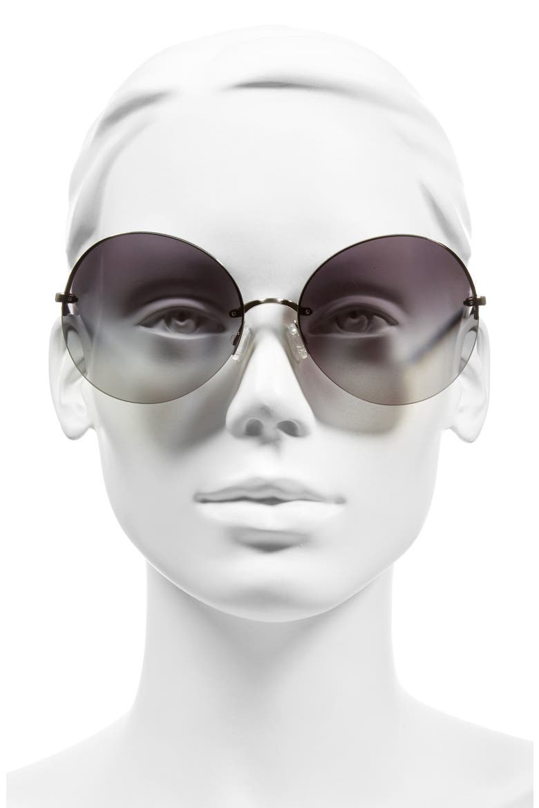 Jorie 62mm Semi Rimless Sunglasses, Alternate, color, METALLIC SILVER