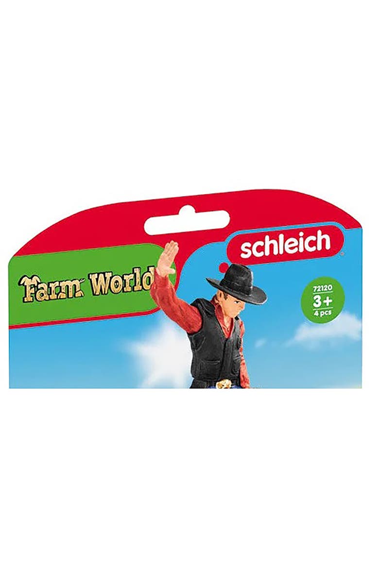 Farm World Cowboy With Bull Rodeo Figure Playset, Alternate, color, Multicolored