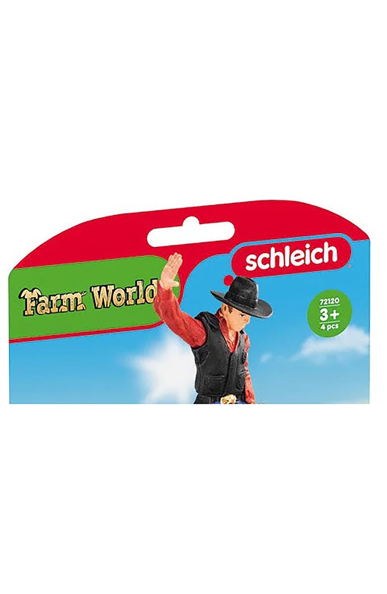 Schleich Farm World Cowboy With Bull Rodeo Figure Playset, Alternate, color, Multicolored