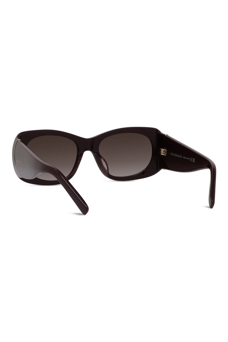 53mm Geometric Sunglasses, Alternate, color, SHINY BORDEAUX / GRADIENT