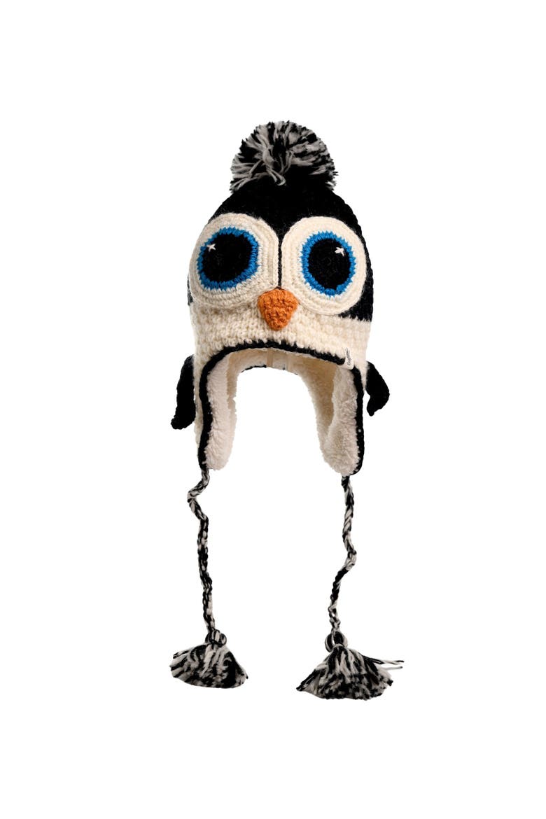 Crochet Penguin Hat, Main, color, White
