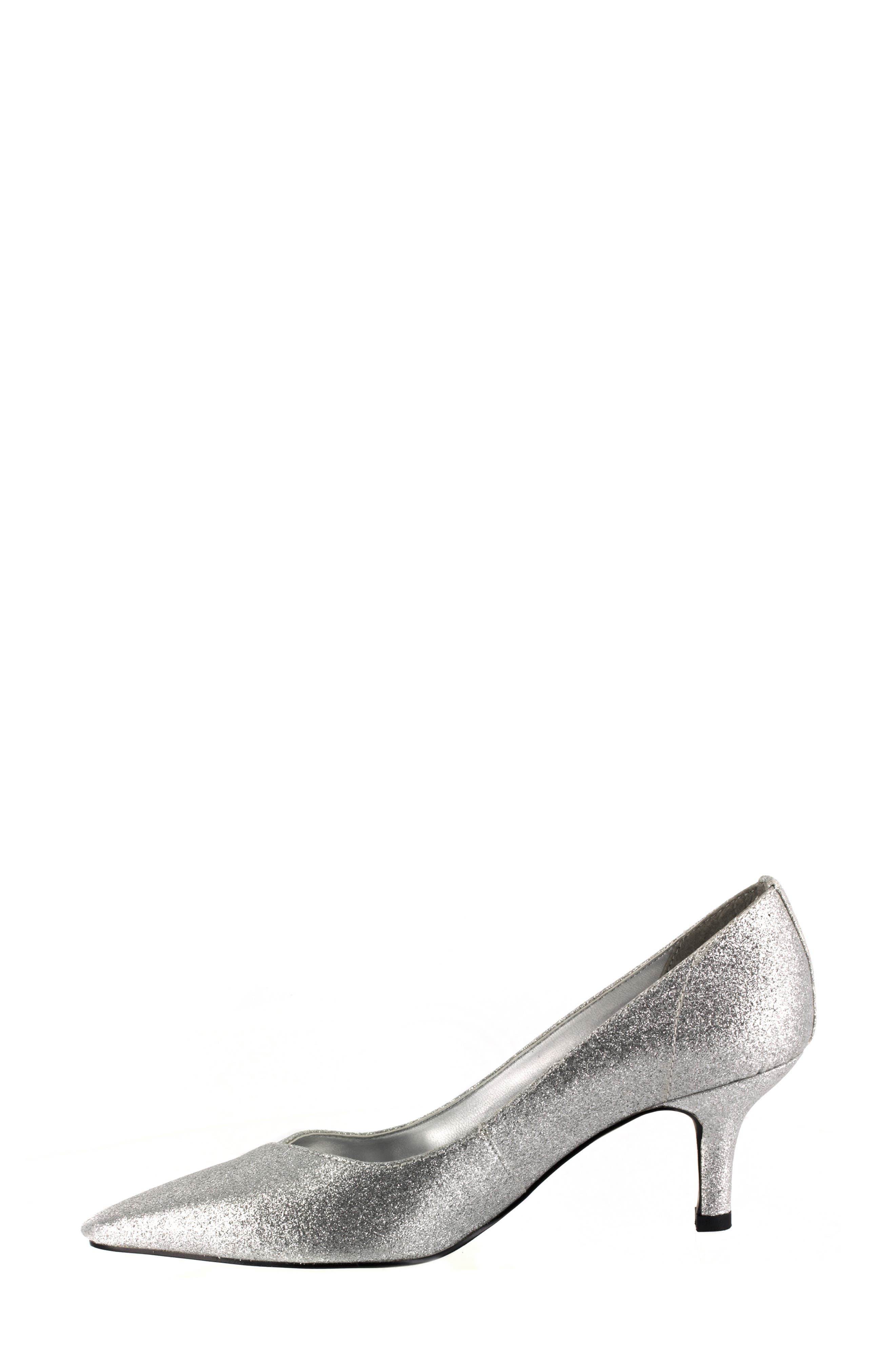 Chiffon Pointed Toe Pump - Multiple Widths Available, Alternate, color, SILVER GLITTER