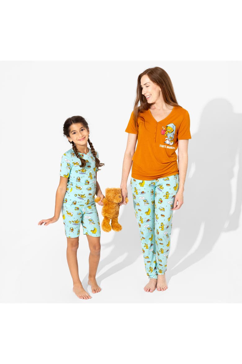 Garfield Lazy Mondays Kids 2-Piece Short Sleeve & Shorts Pajama Set, Alternate, color, Garfield: Lazy Mondays