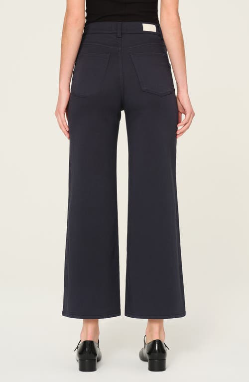 Dl1961 Hepburn High Waist Ankle Wide Leg Knit Jeans In Black