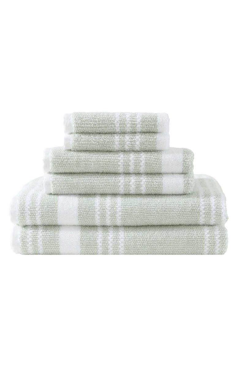 Nautica 6-Piece Cotton Towel Set, Main, color, Lt-Pastel Green