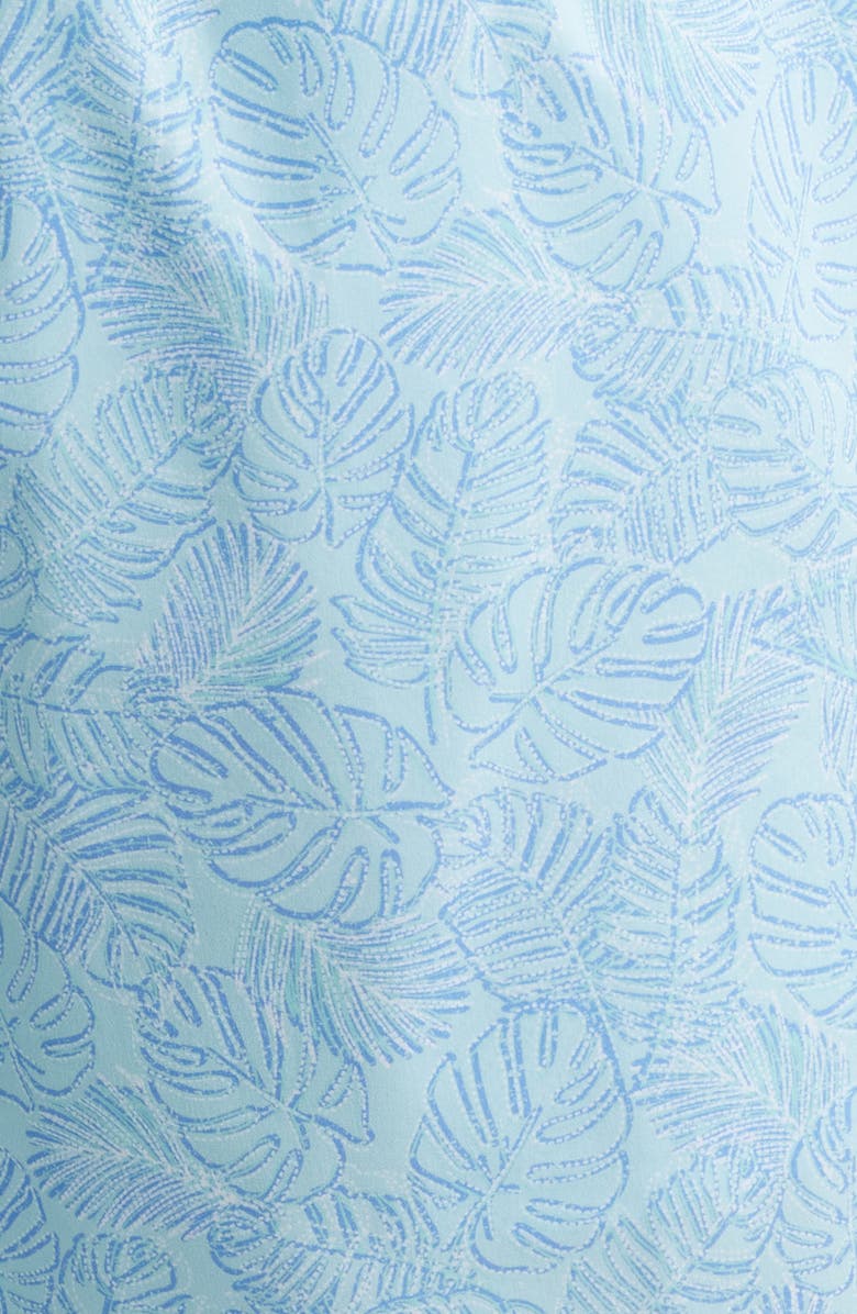 Peter Millar Tropics Palm Tree Print Swim Trunks, Alternate, color, Cabana Blue