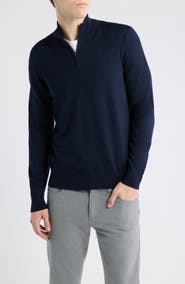 BOSS Ebenji Wool Quarter Zip Sweater