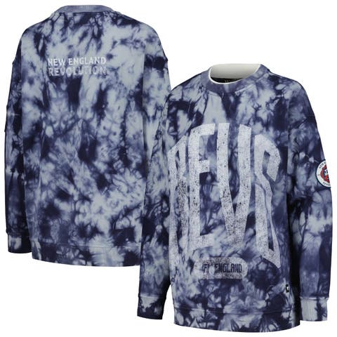 Women's The Wild Collective Navy New England Revolution Double Collar Pullover Sweatshirt