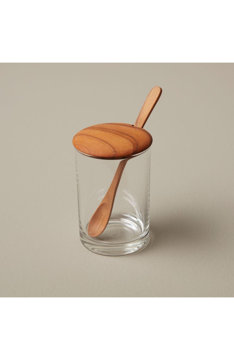 Be Home Glass Cellar with Teak Lid & Spoon, Alternate, color, Brown