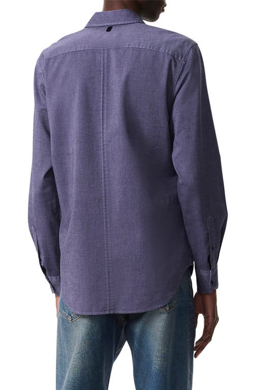 Rag & Bone Tomlin Stretch Dobby Button Front Shirt In Heron Blue