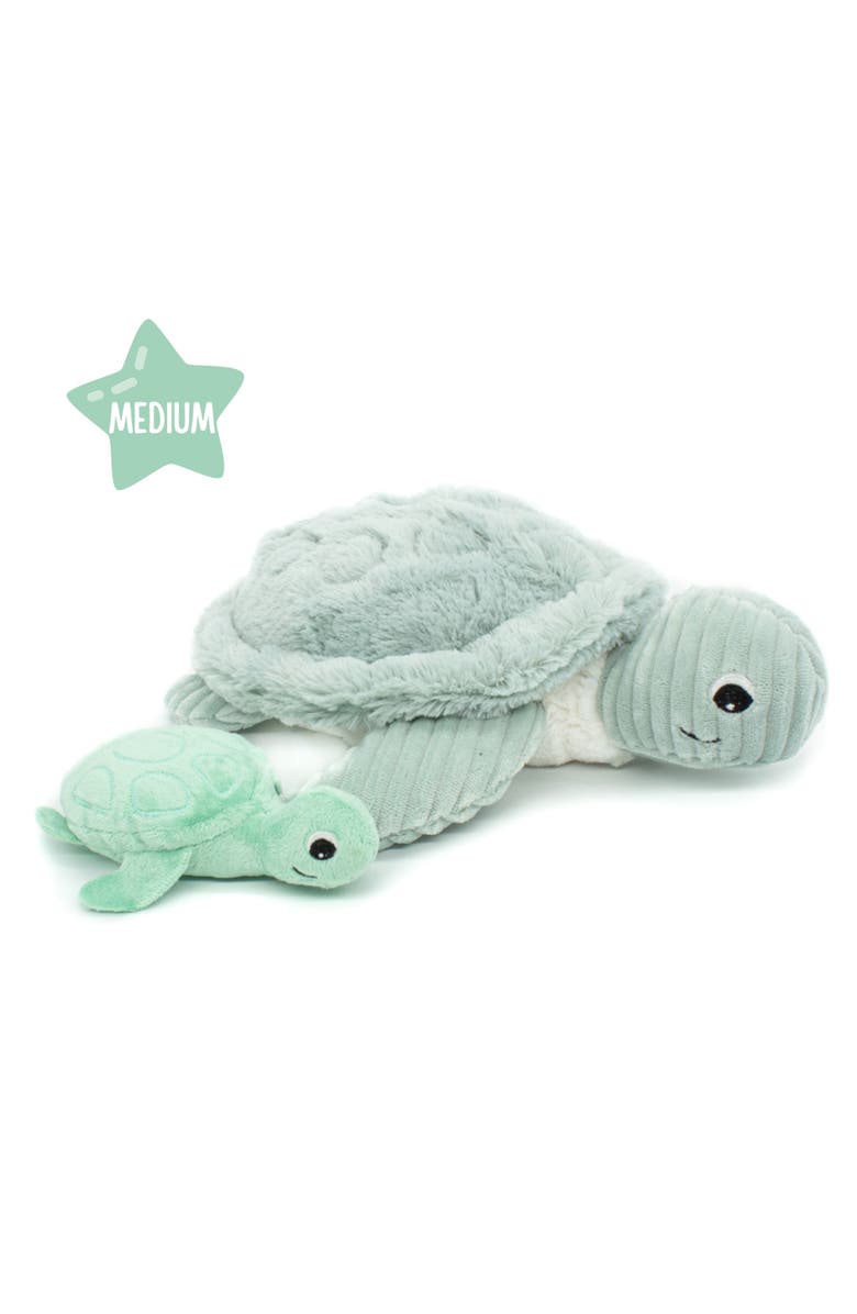 Les Ptipotos Sea Turtle Mom 
Her Baby (Medium) - Secret Keeper Plush Toy, Eco-Friendly, Soft 
Washable, Main, color, Mint