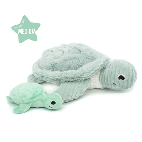 Sea Turtle Mom & Her Baby (Medium) - Secret Keeper Plush Toy, Eco-Friendly, Soft & Washable