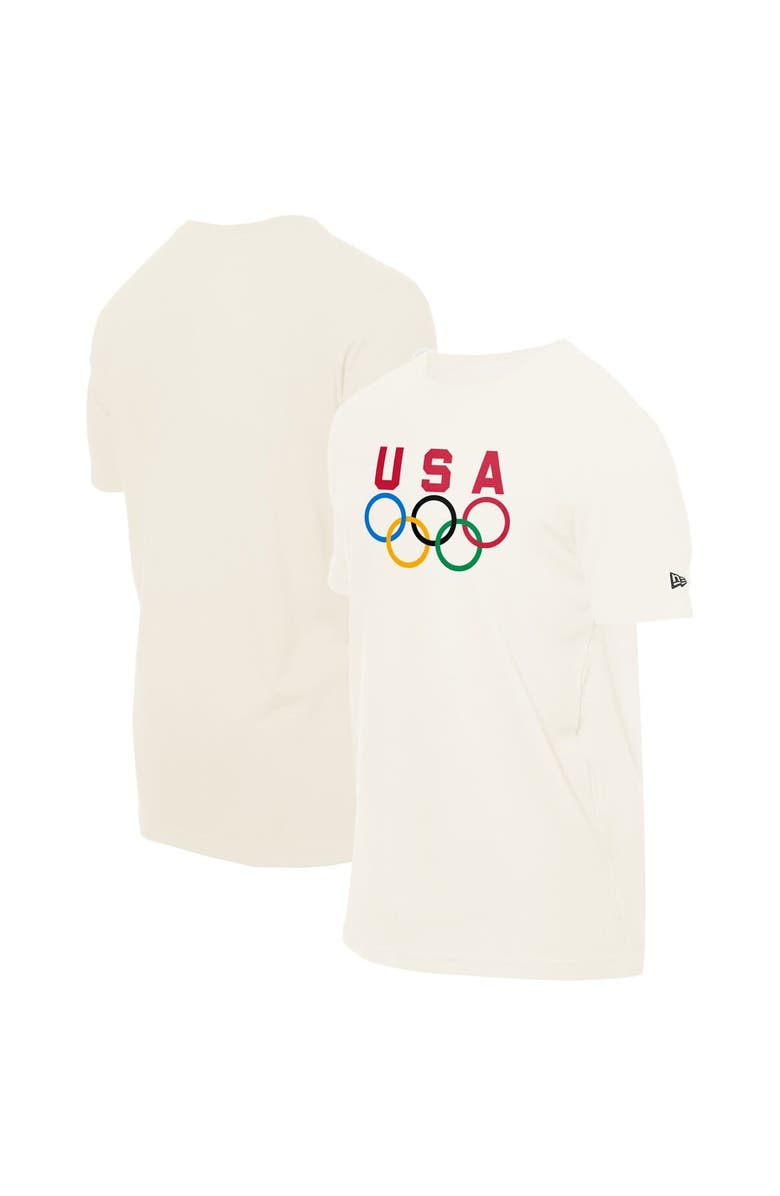 New Era Men's New Era Cream Team USA 5 Rings Chrome T-Shirt, Main, color, Cream