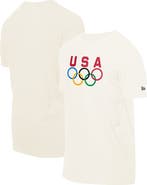 New Era Men's New Era  Cream Team USA 5 Rings Chrome T-Shirt