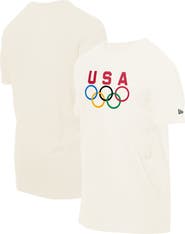 New Era Men's New Era  Cream Team USA 5 Rings Chrome T-Shirt