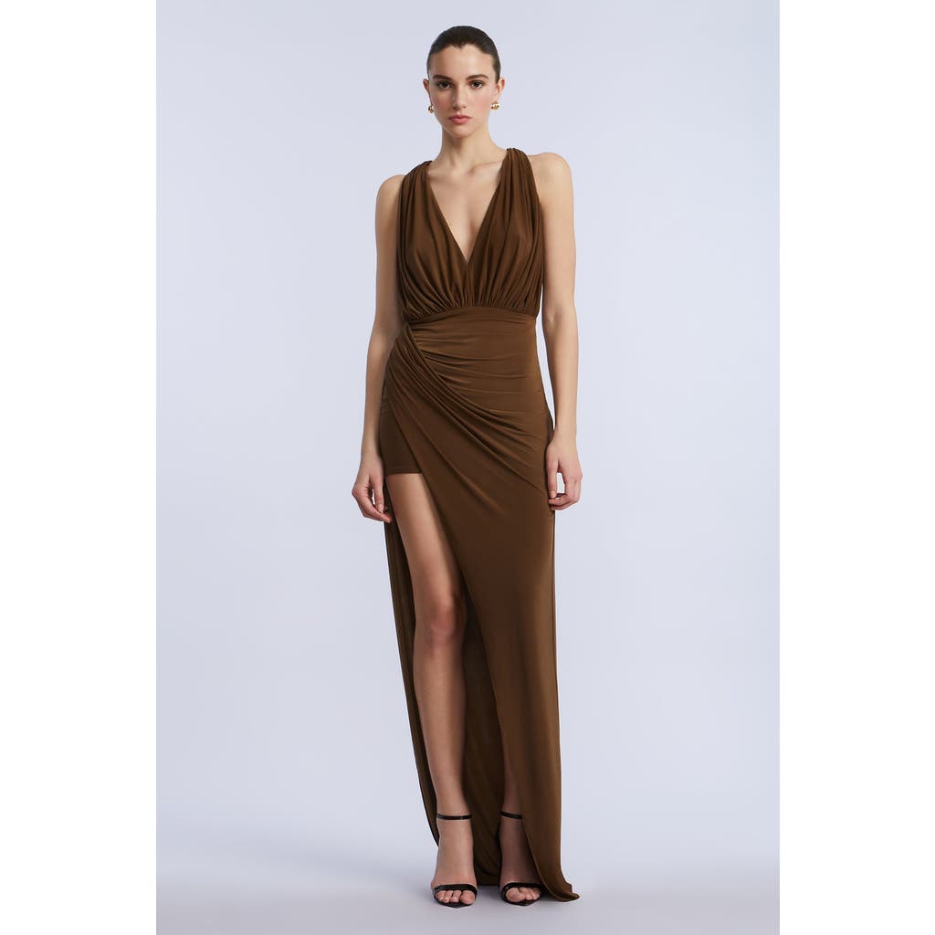 Bcbg Jersey Gown In Brown