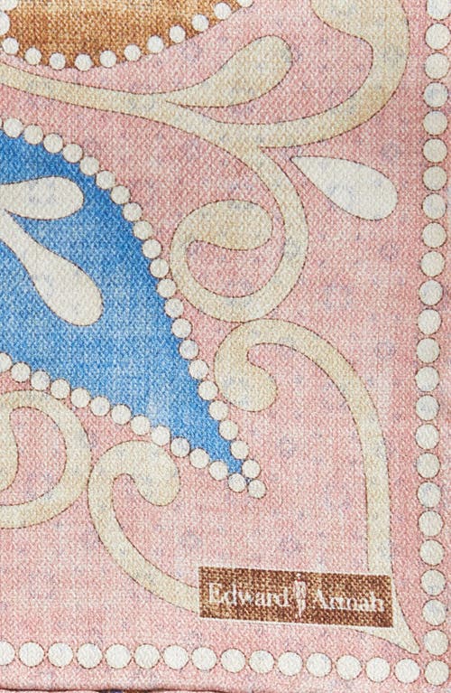 Shop Edward Armah Floral Reversible Silk Pocket Square In Pink