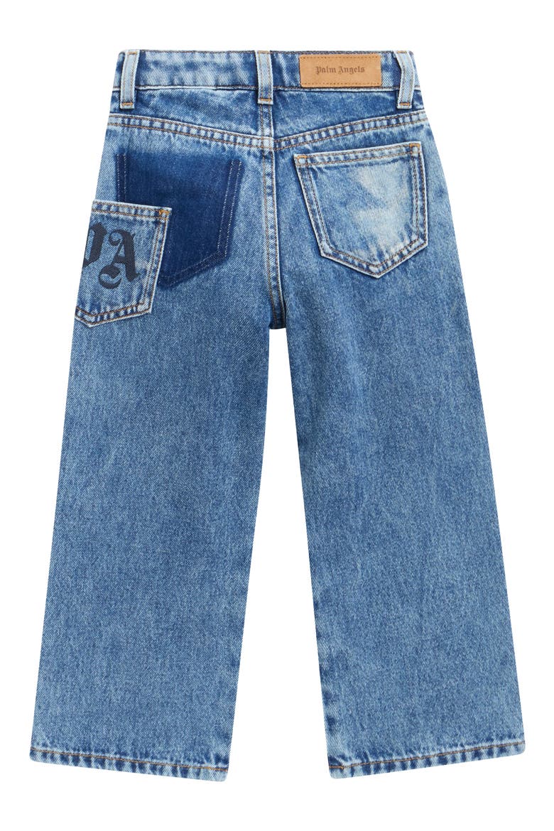 Kids' Embroidered Wide Leg Jeans, Alternate, color, LIGHT BLUE - BLUE