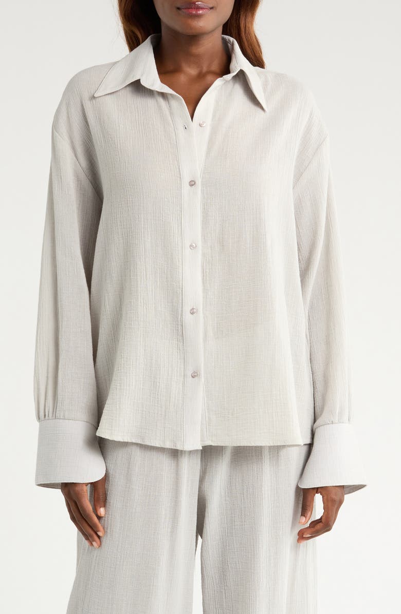 Andine Essen Bastia Cotton Gauze Button-Up Shirt, Main, color,