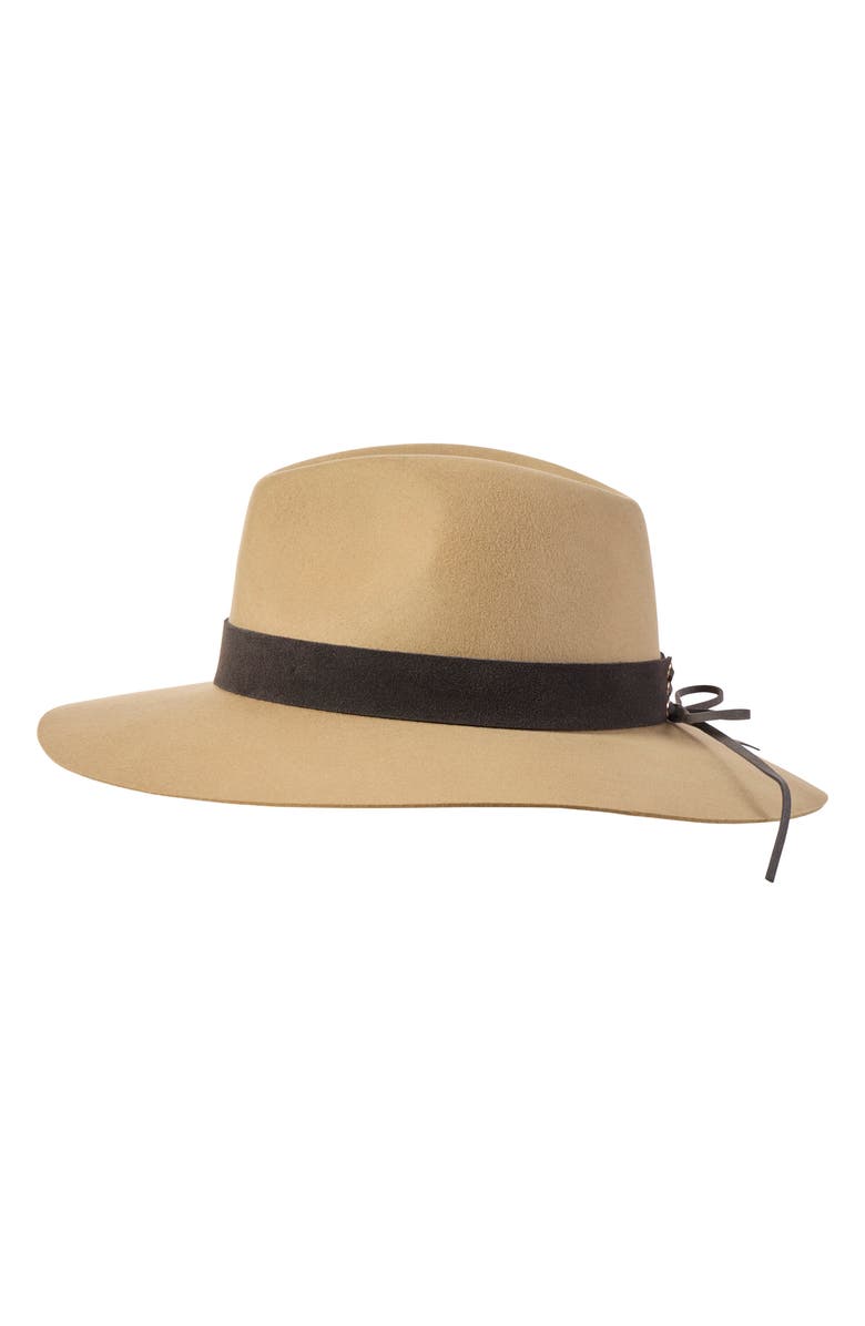 Bruno Magli Wide Brim Wool Fedora with Leather Belt, Alternate, color,