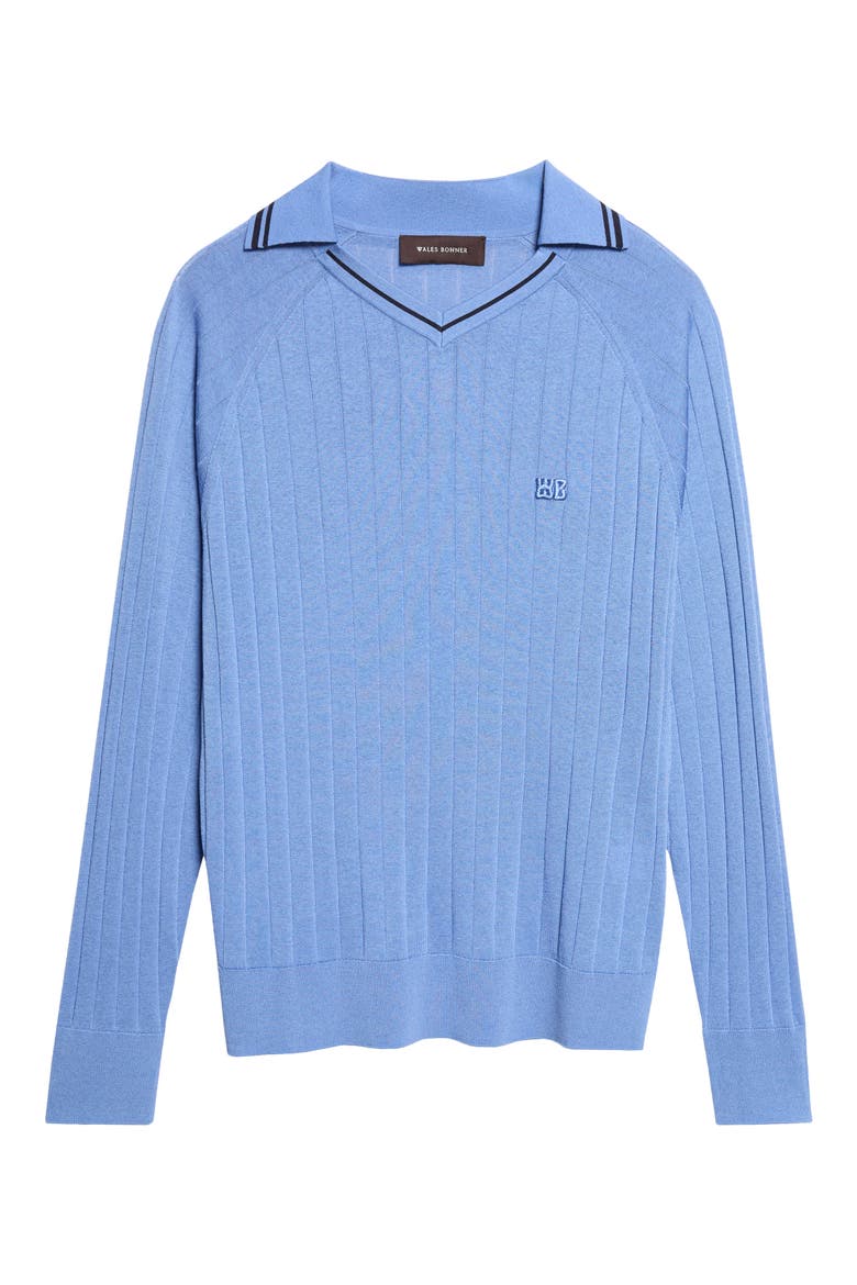 Roots Long Sleeve Rib Polo, Alternate, color, ATLANTIC BLUE