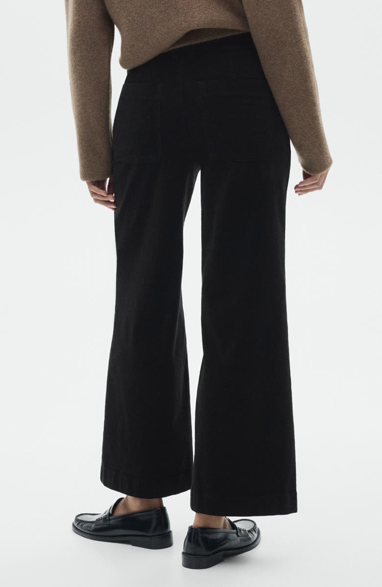 MANGO Catherin High Waist Crop Wide Leg Corduroy Culotte Pants, Alternate, color,