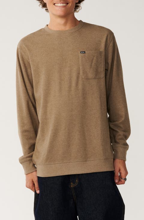 Grid Crewneck Pocket Sweatshirt