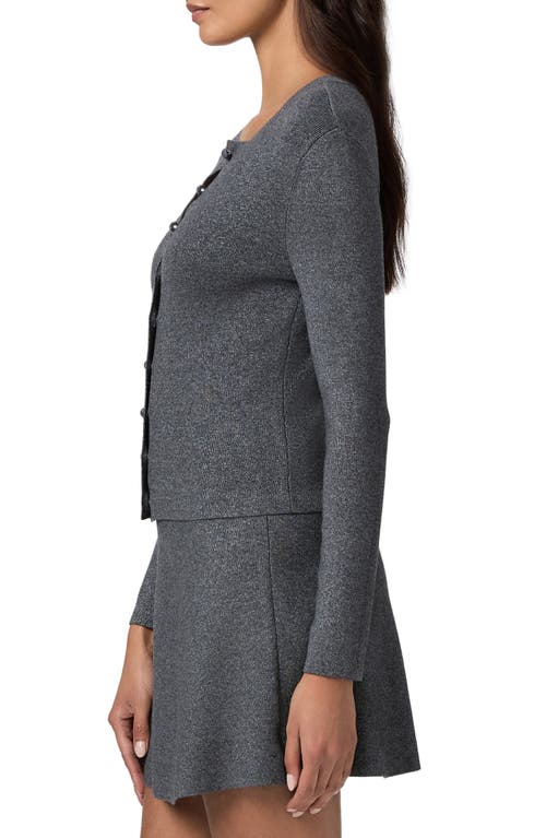 Paige Womens Anzu Round-neck Knitted Cardigan Dark Grey Multi Sparkle In Gray