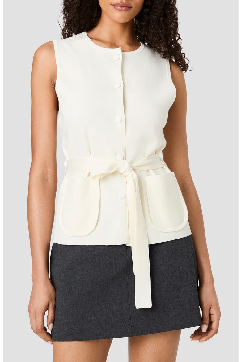 Maxime Tie Waist Vest, Main, color, PORCELAIN CREAM (MAXIME)
