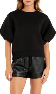 Grey Lab Puff Sleeve Sweatshirt